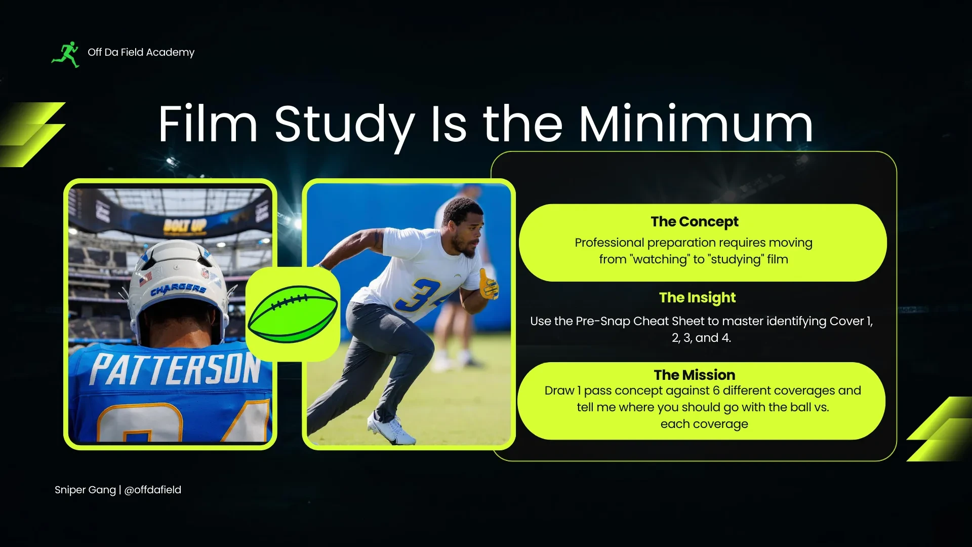 Day 5: Film Study is the minimum lesson poster