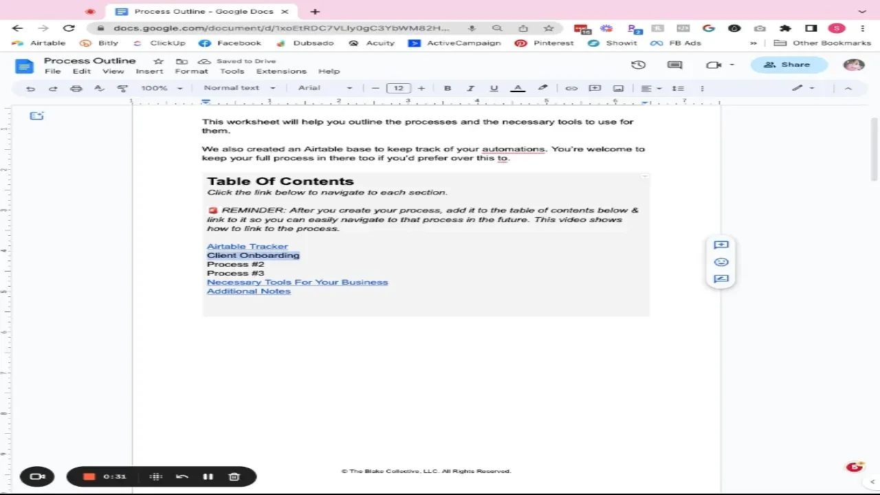 Airtable Template & Process Overview Worksheet lesson poster