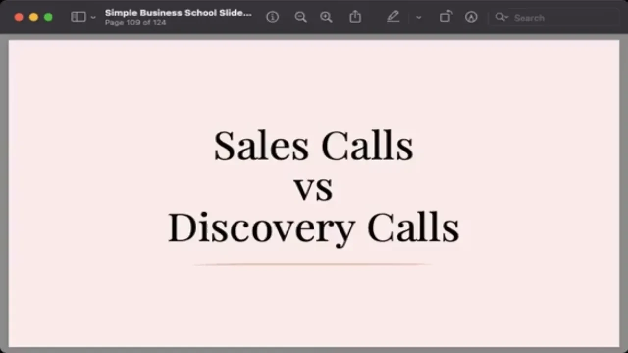 Sales Calls vs Discovery Calls lesson poster