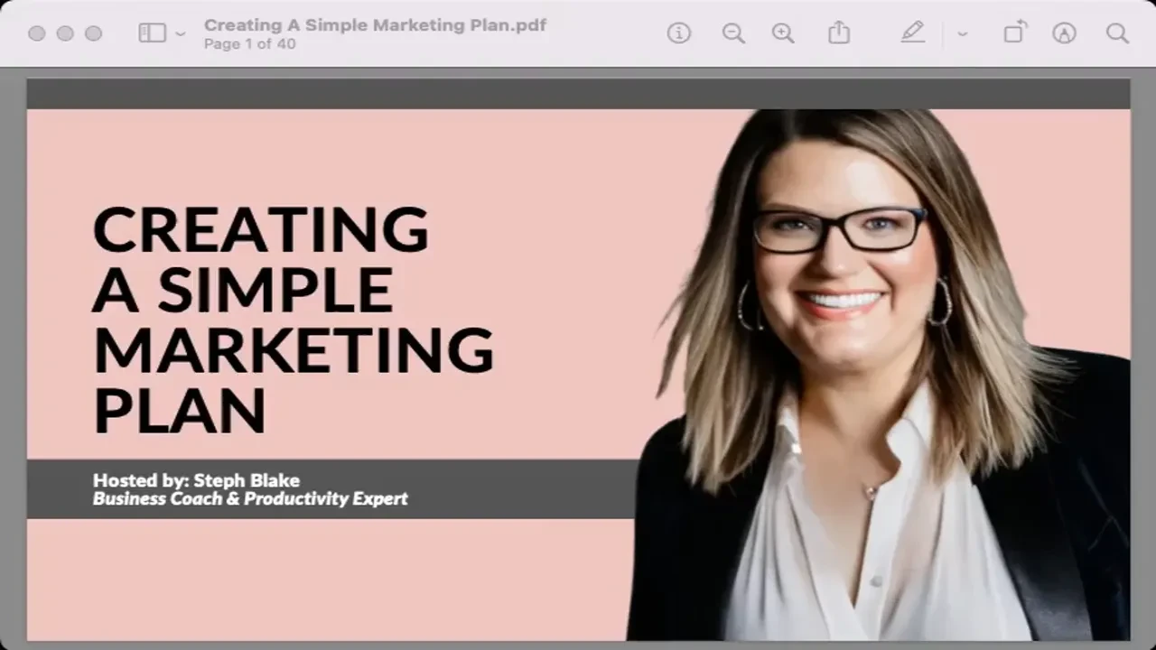 Creating Your Simple Marketing Plan Training lesson poster