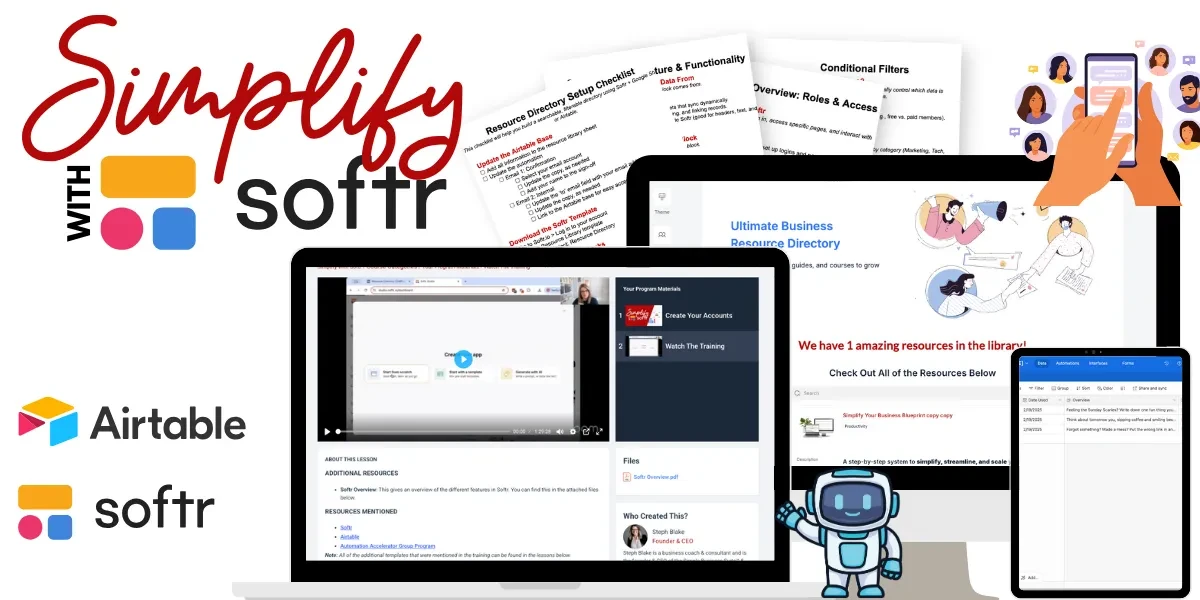 Welcome to Simplify with Softr lesson poster