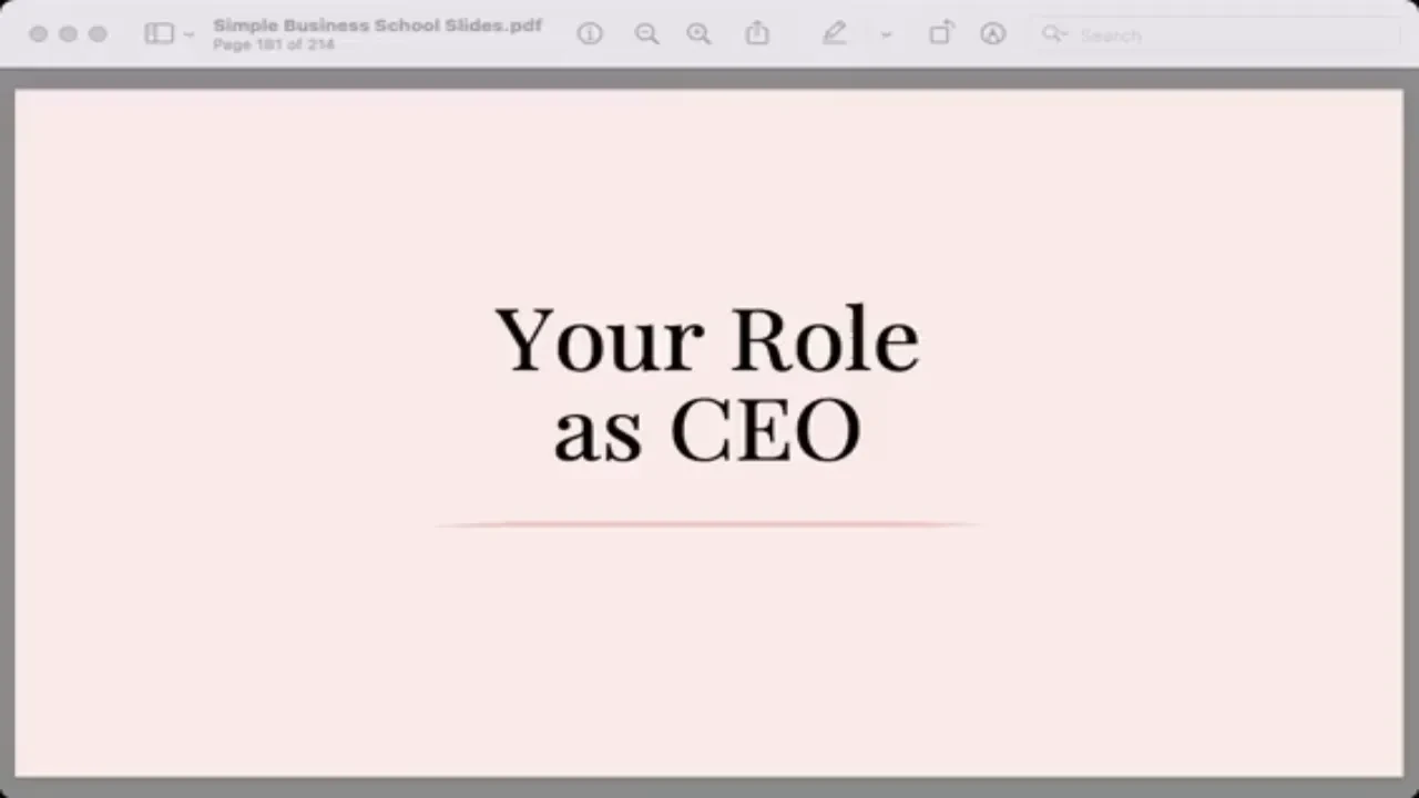 Your Role as CEO lesson poster