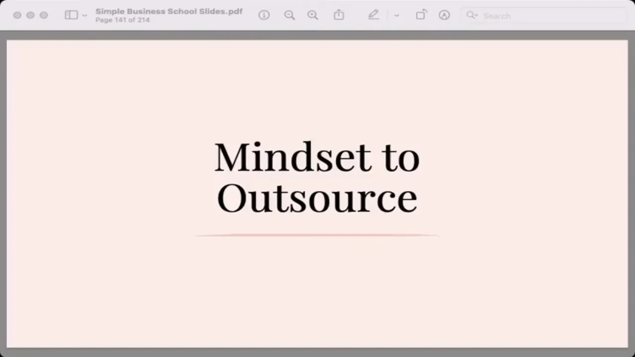 The Mindset to Outsource lesson poster