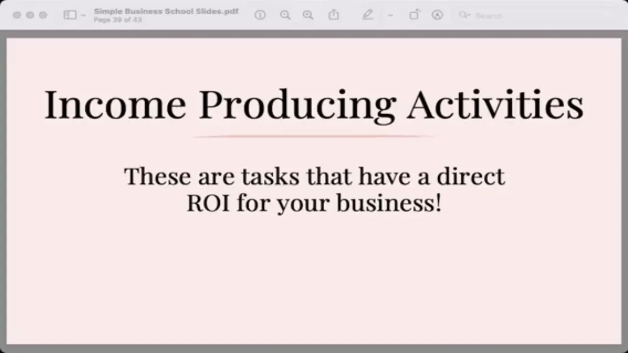 Step 4: Outlining Your Income Producing Activities lesson poster