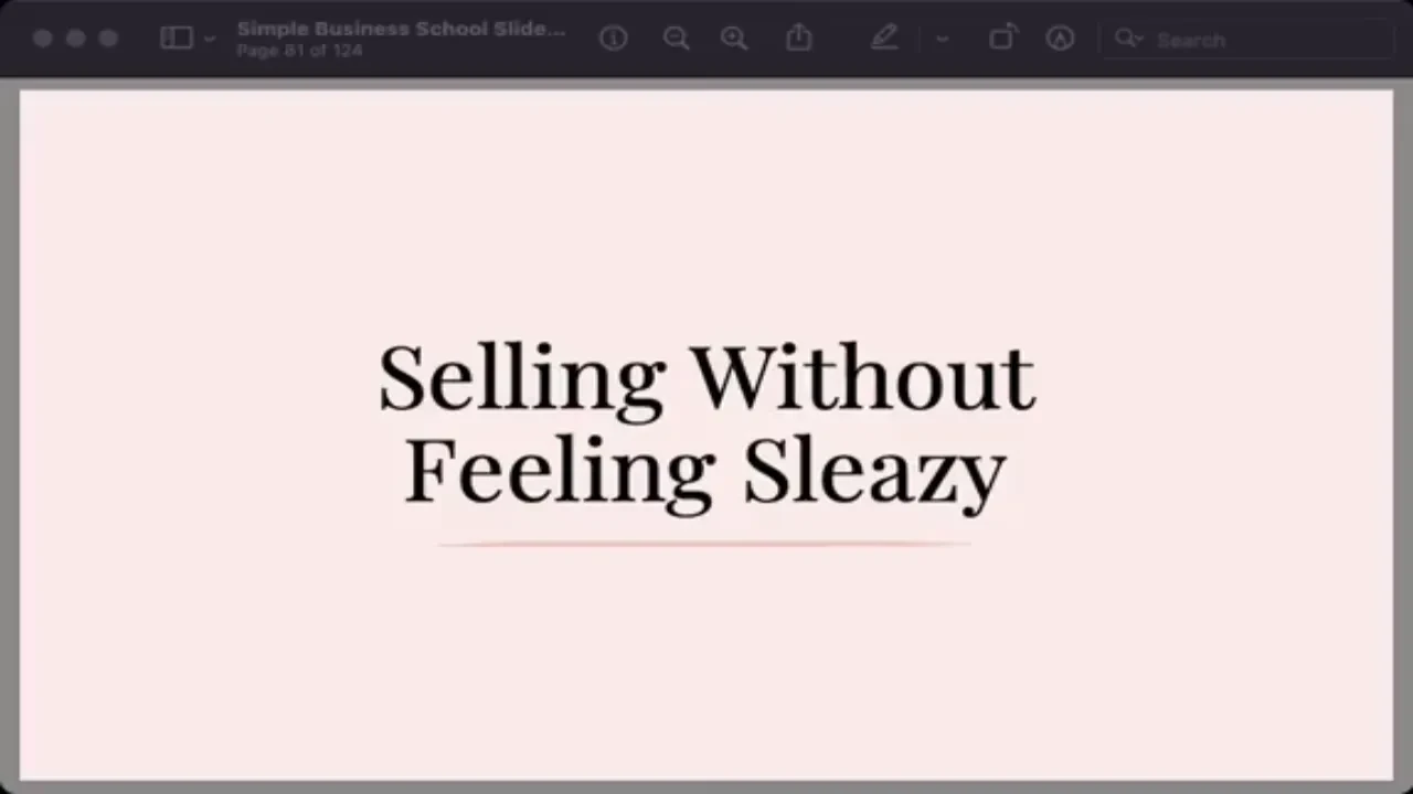 Selling Without Feeling Sleazy lesson poster