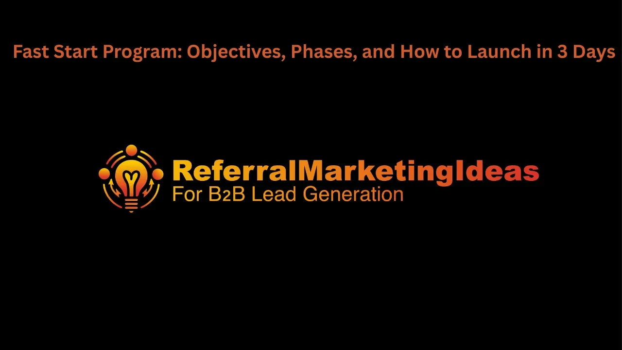 Fast Start Program: Objectives, Phases, and How to Launch in 3 Days lesson poster
