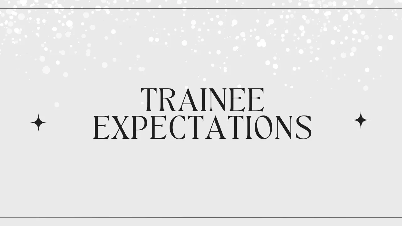 Trainee Expectations lesson poster