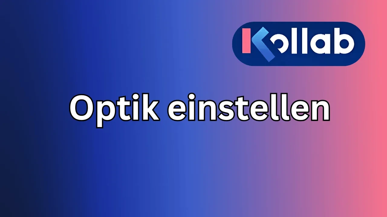 Optische Haupteinstellungen lesson poster