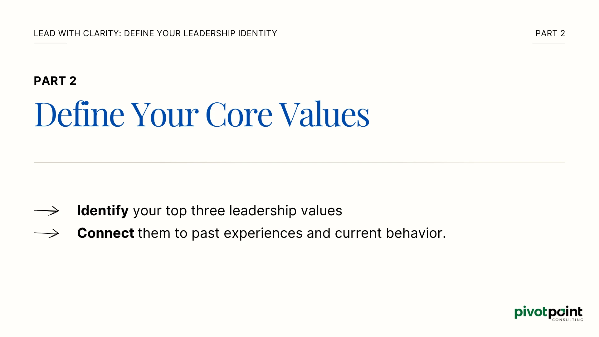 Part 2: Define Your Core Values lesson poster
