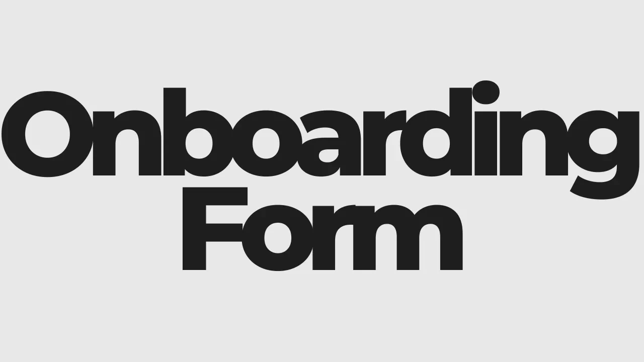 ONBOARDING FORM lesson poster