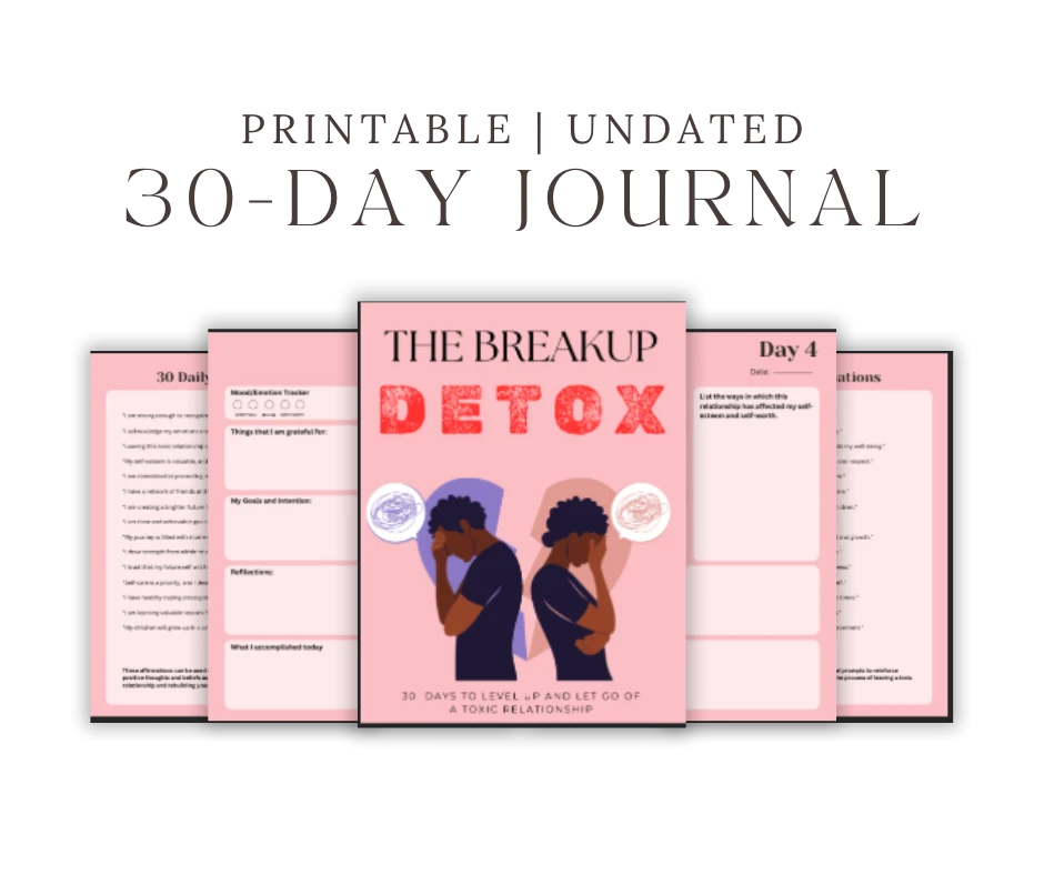 30 Day Breakup Detox Journal lesson poster