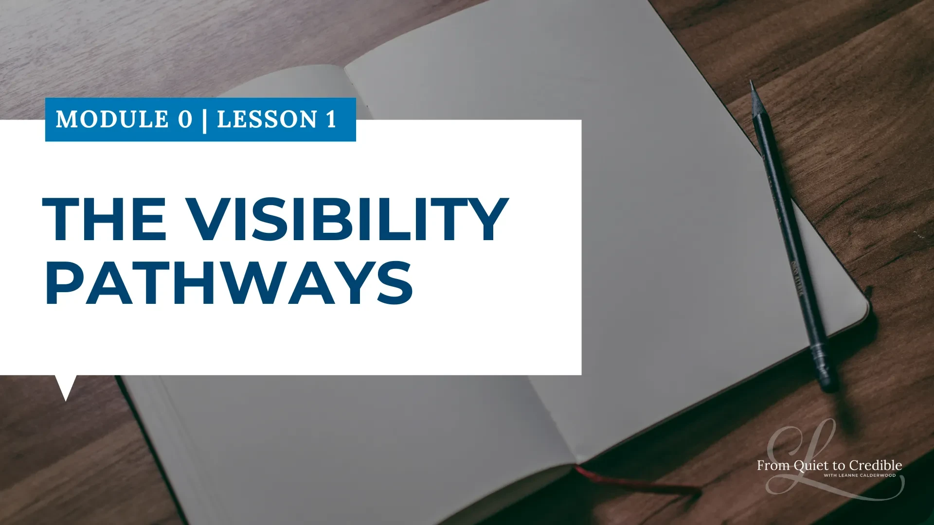 Lesson 01 - The Visibility Pathways lesson poster