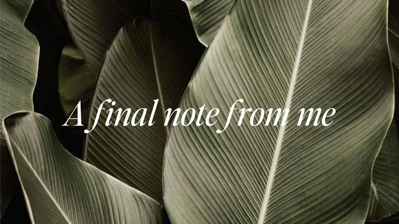 A Final Note from Me lesson poster