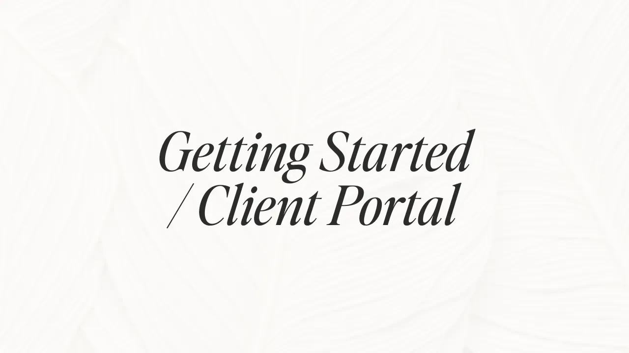 Getting Started / Client Portal lesson poster