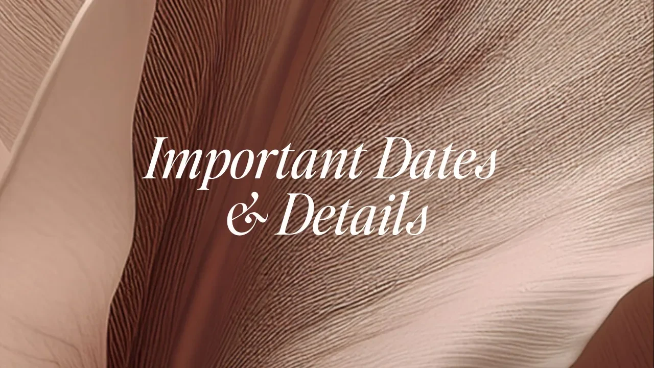 Important Dates & Details lesson poster