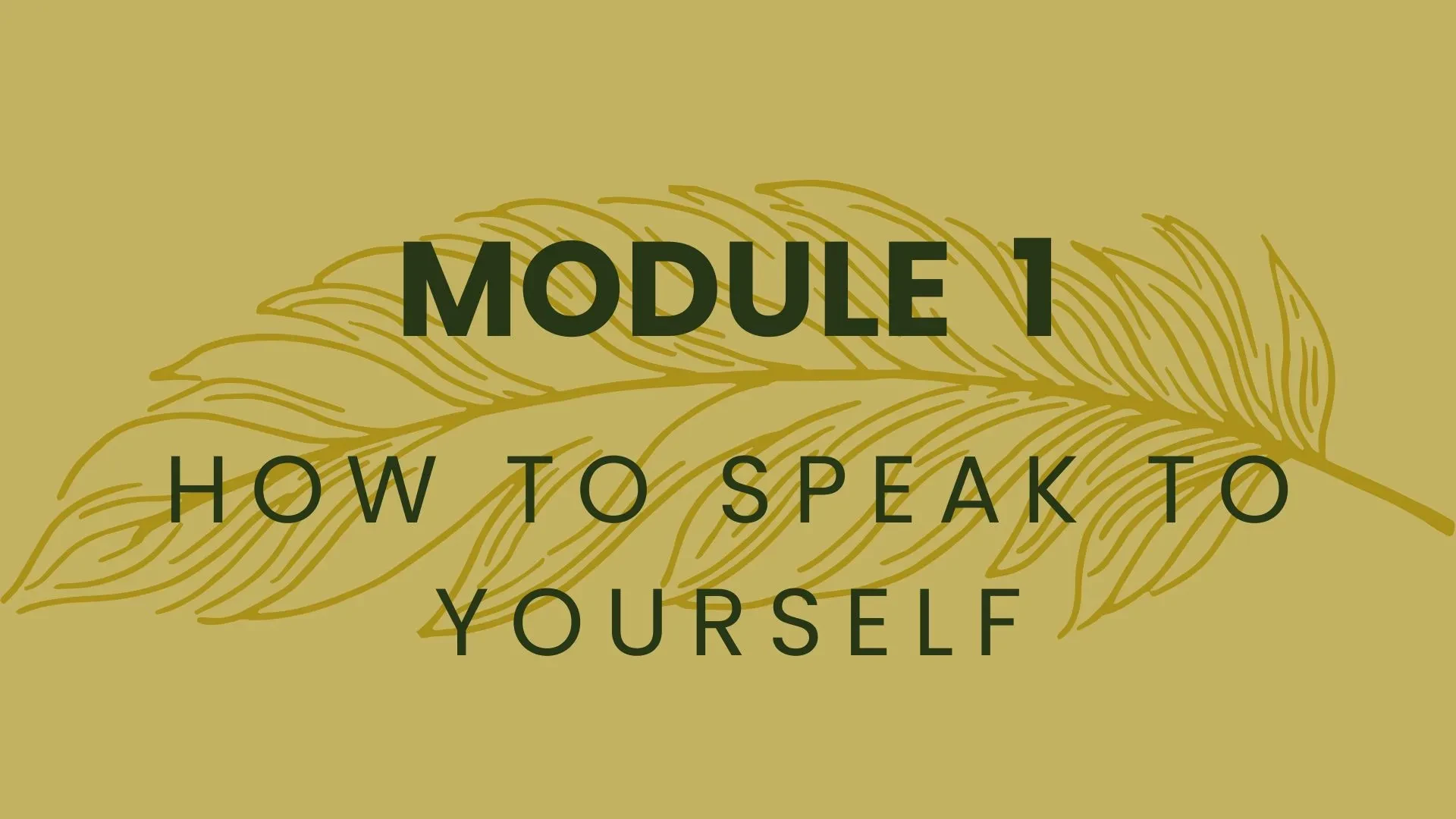 Module 1: How to Speak to Yourself lesson poster