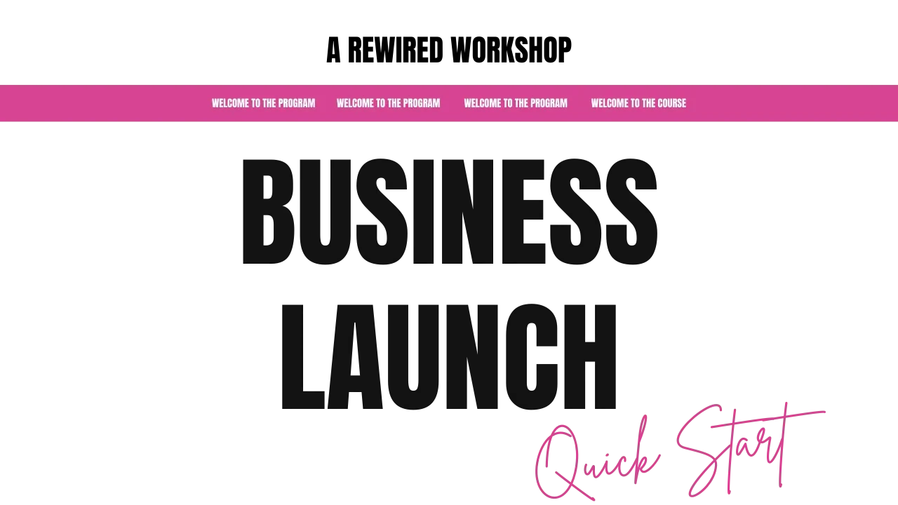 Welcome To Business Launch Quick Start! lesson poster