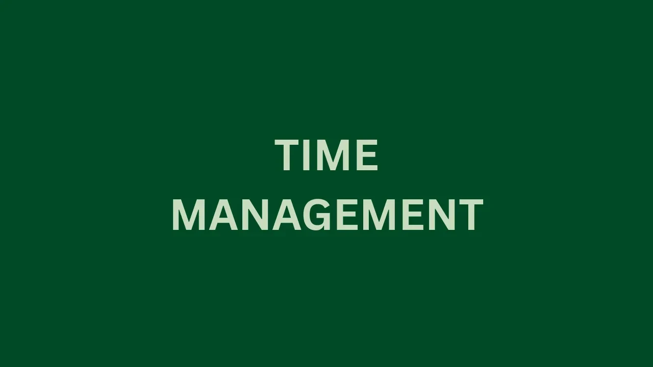 Time Management lesson poster