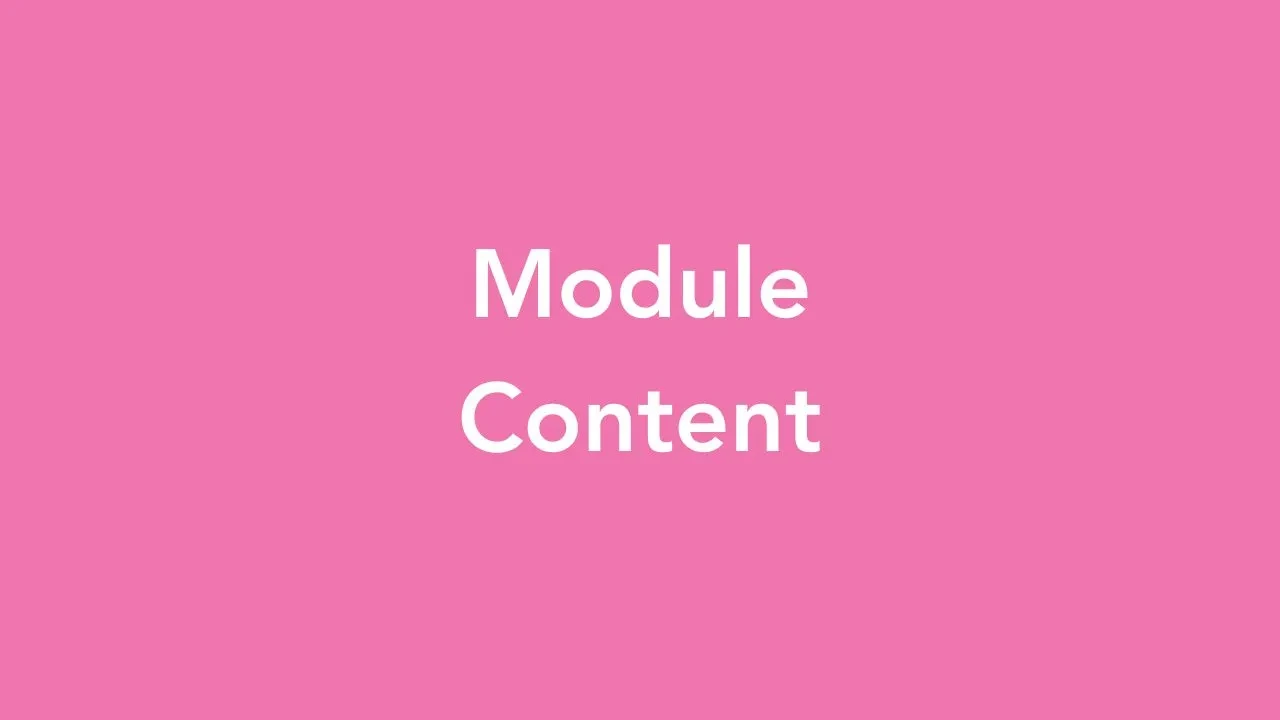 Module Contents lesson poster