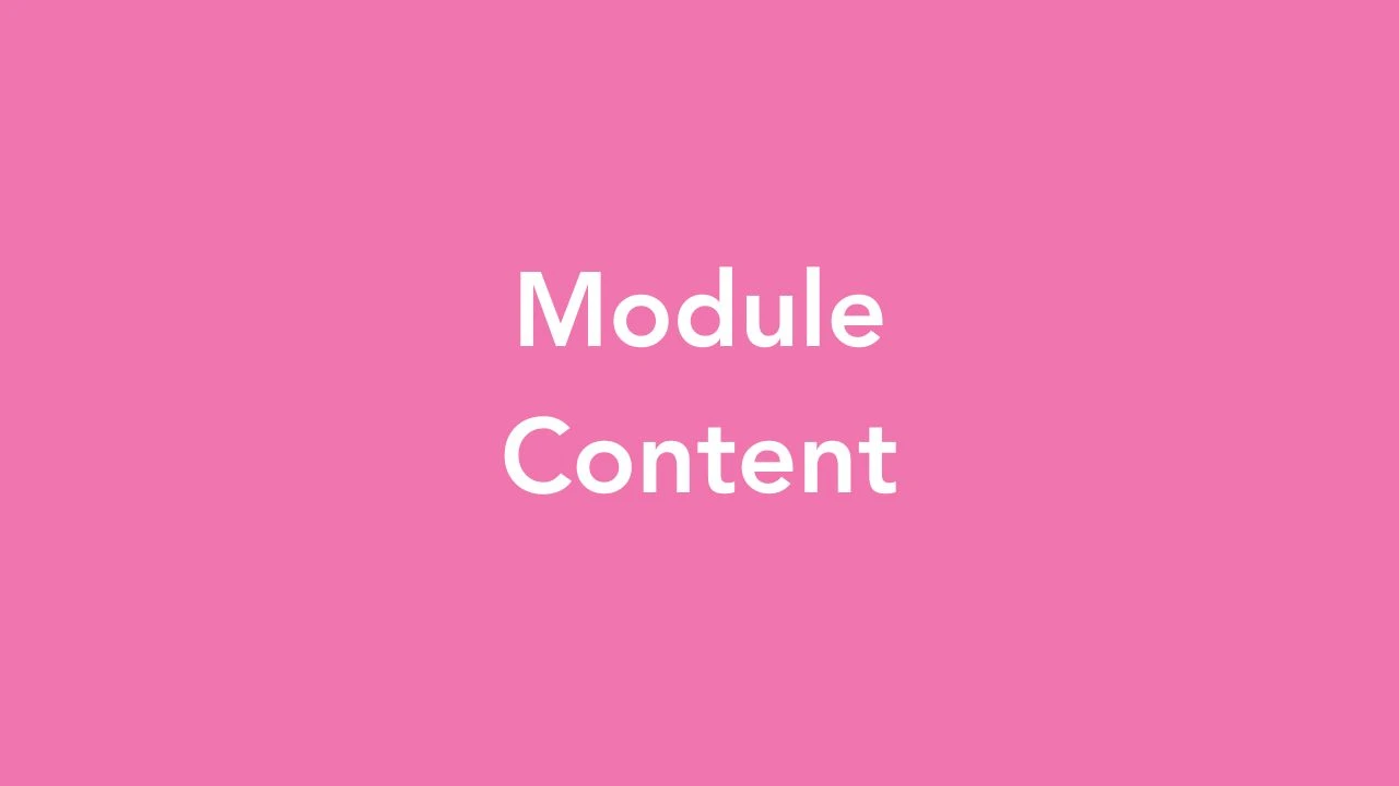 Module Contents lesson poster
