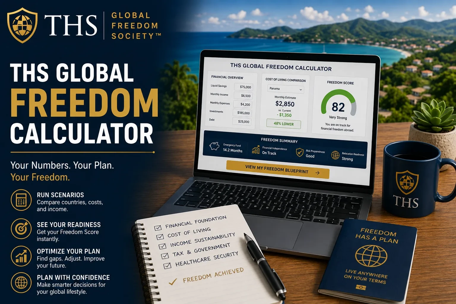 THS Global Freedom Framework Calculator™ lesson poster