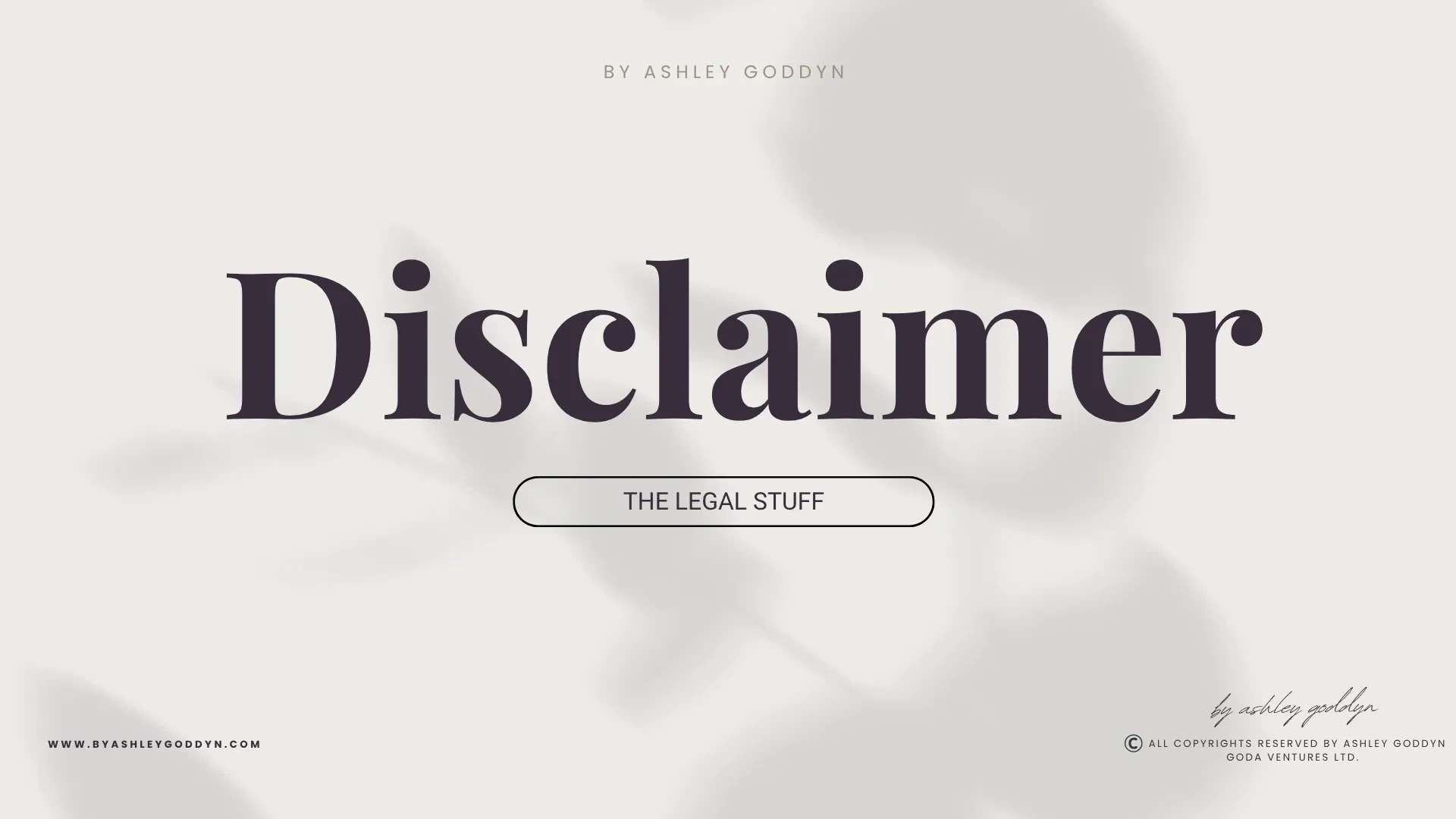 The Legal Stuff lesson poster