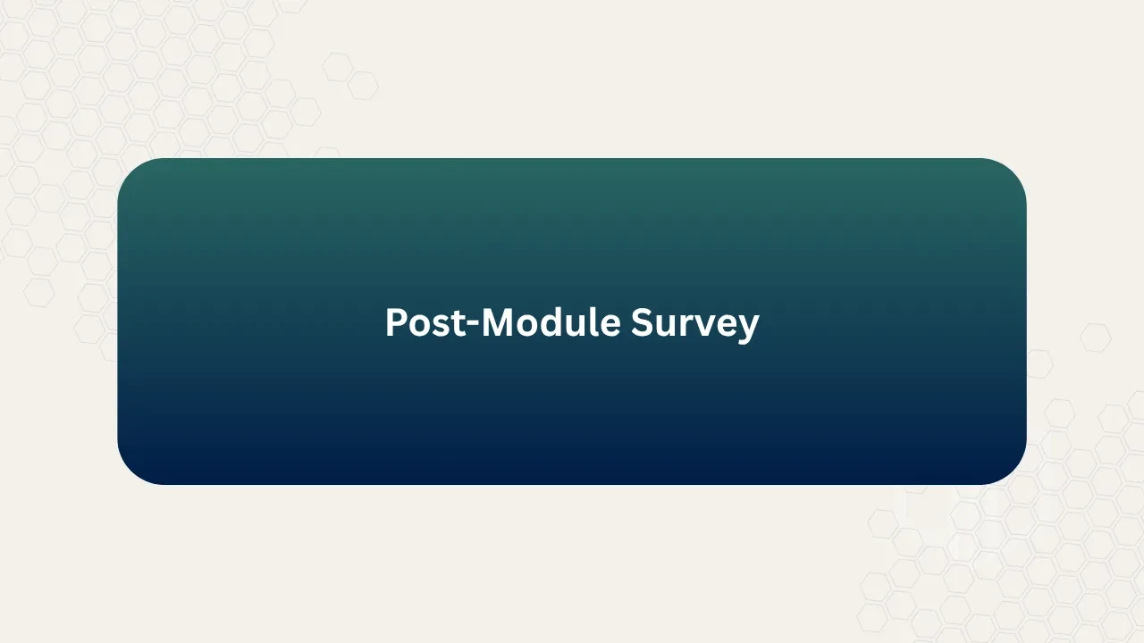 Post-training Survey lesson poster