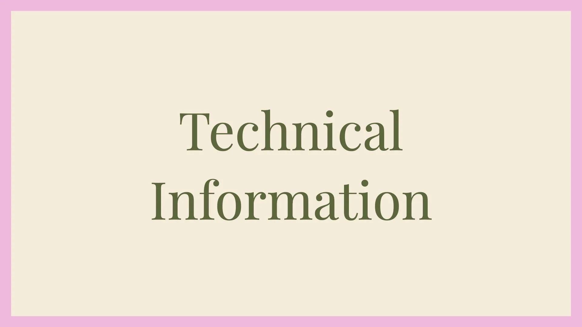 Technical Information lesson poster