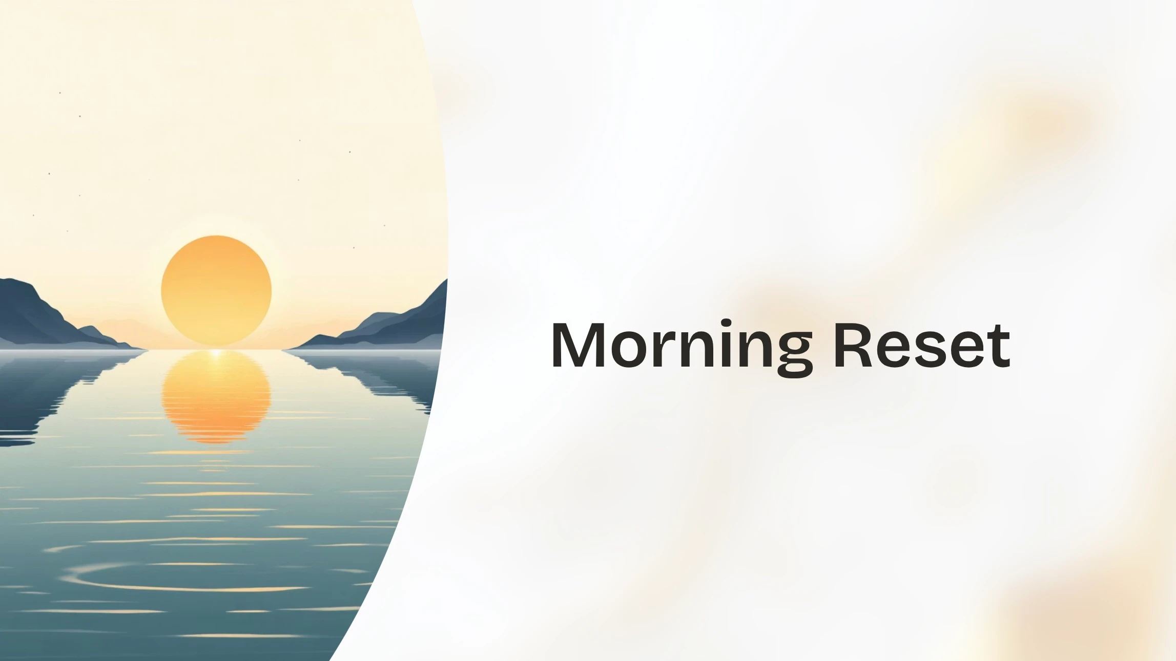 Day 2: Morning Reset lesson poster
