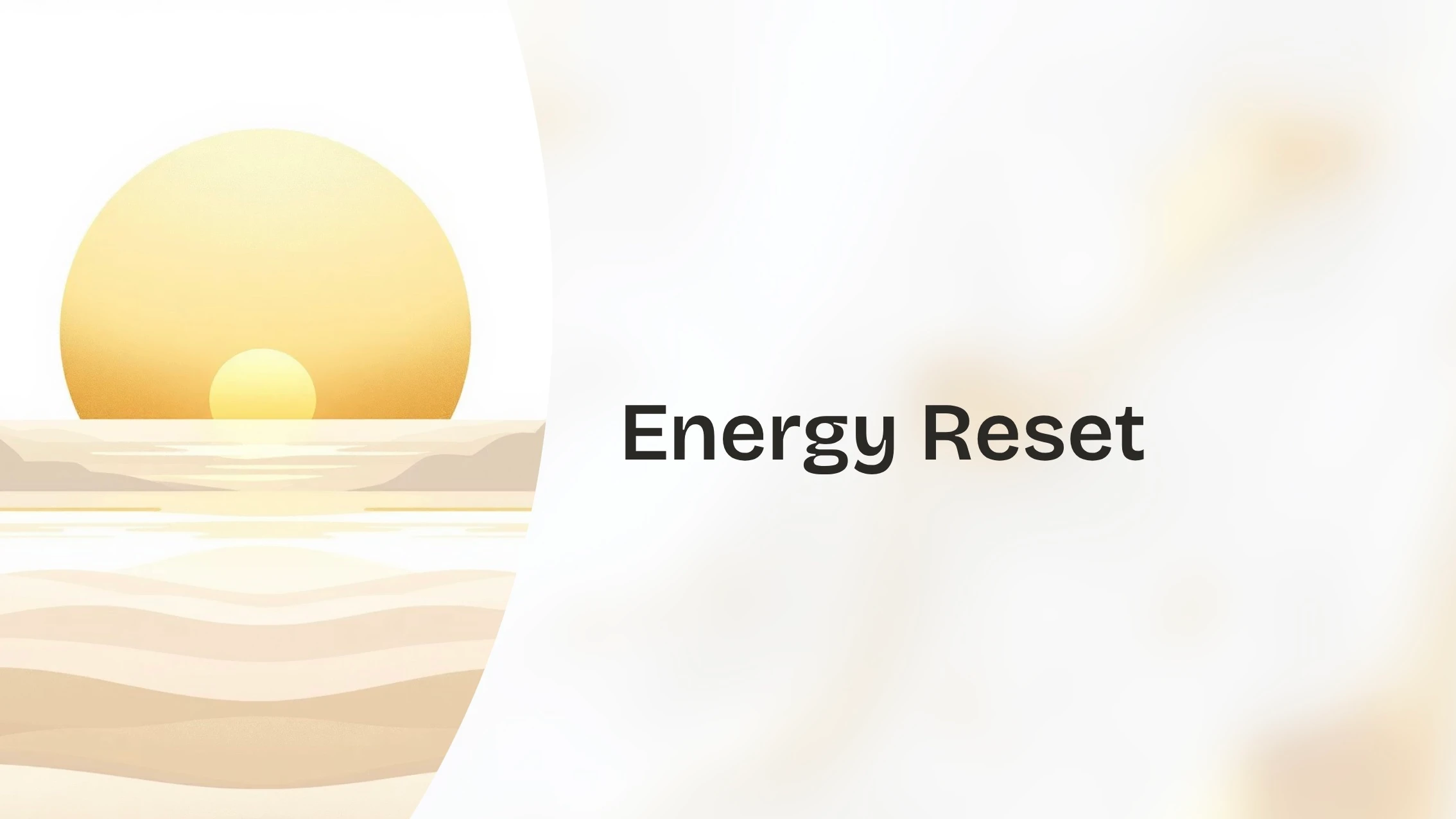 Day 1: Energy Reset lesson poster