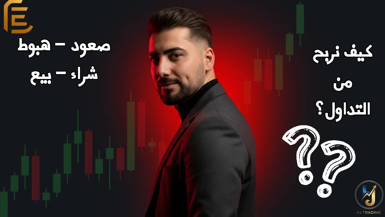 🎓 الدرس 9_ كيف نربح من التداول؟ (صعود – هبوط _ شراء – بيع) lesson poster