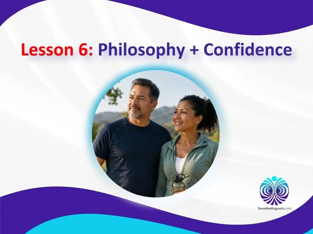 Lesson 6 — Philosophy + Confidence lesson poster