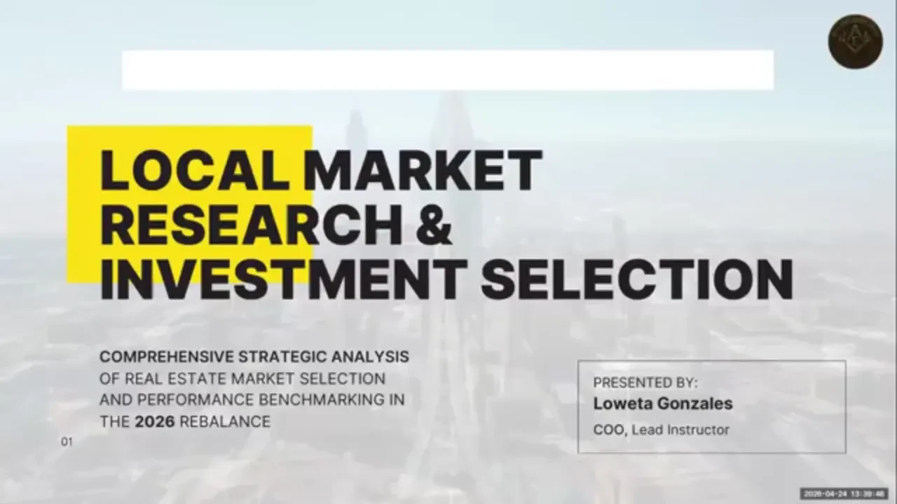 Local Market Research & Investment Selection lesson poster