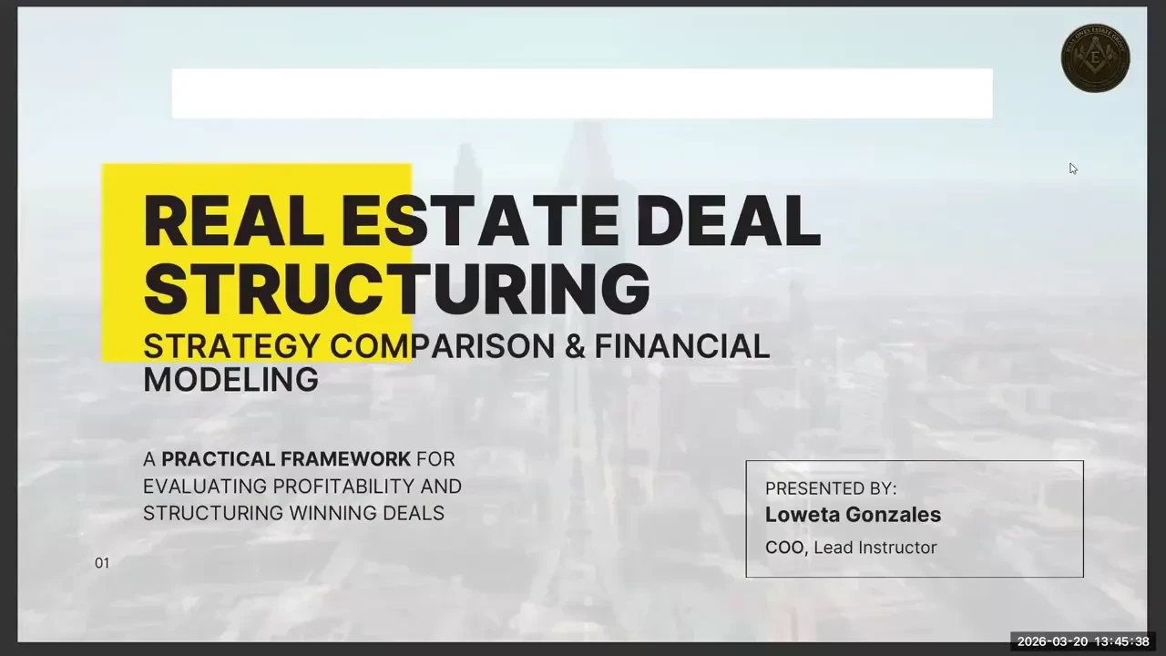 Real Estate Deal Structuring lesson poster