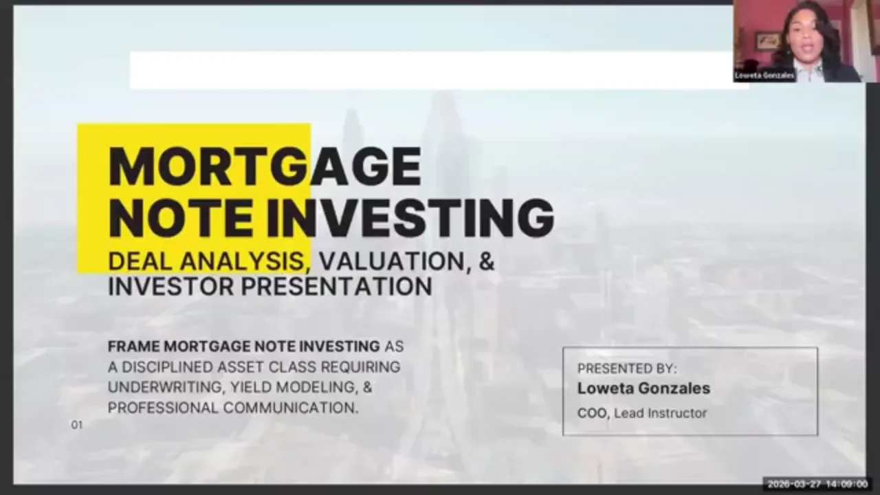 Mortgage Investing lesson poster