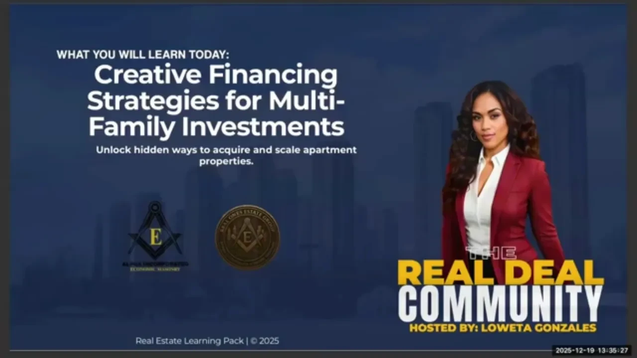 Creative Financing Strategies for Multi-family Investment lesson poster