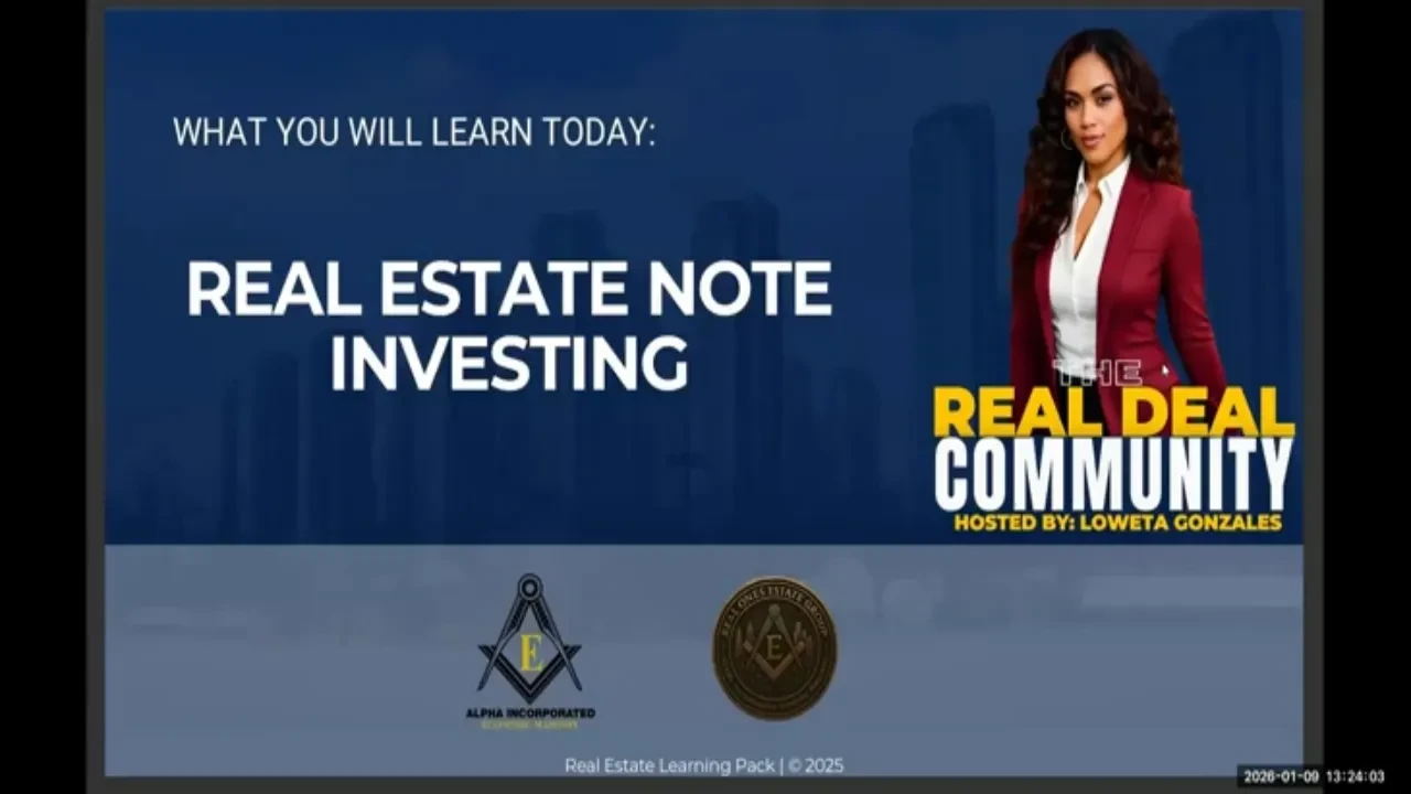 REAL ESTATE NOTE IN MULTIFAMILY INVESTING lesson poster