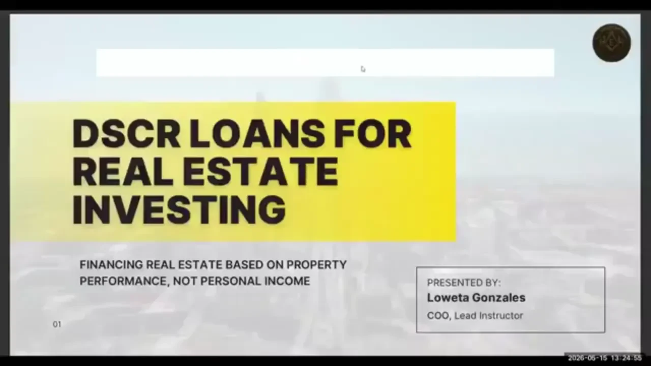 DSCR Loans for Real Estate Investing lesson poster