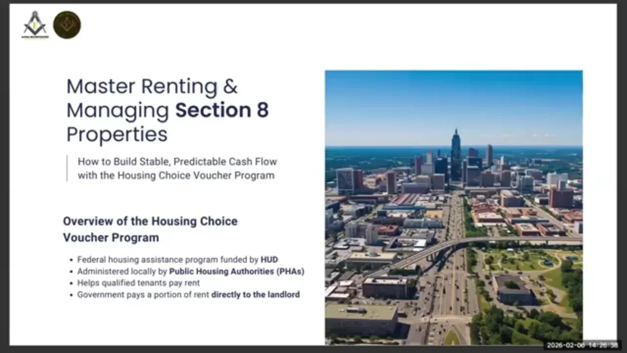 Master Renting & Managing Section 8 Properties lesson poster