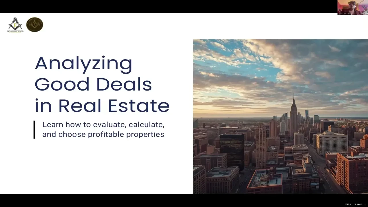 Analyzing Good Deals in Real Estate lesson poster