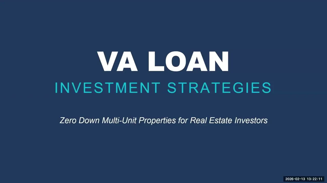 VA Loan Investment lesson poster