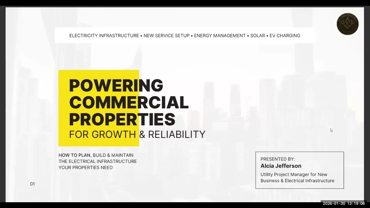 Powering Commercial Properties for Growth & Reliability lesson poster