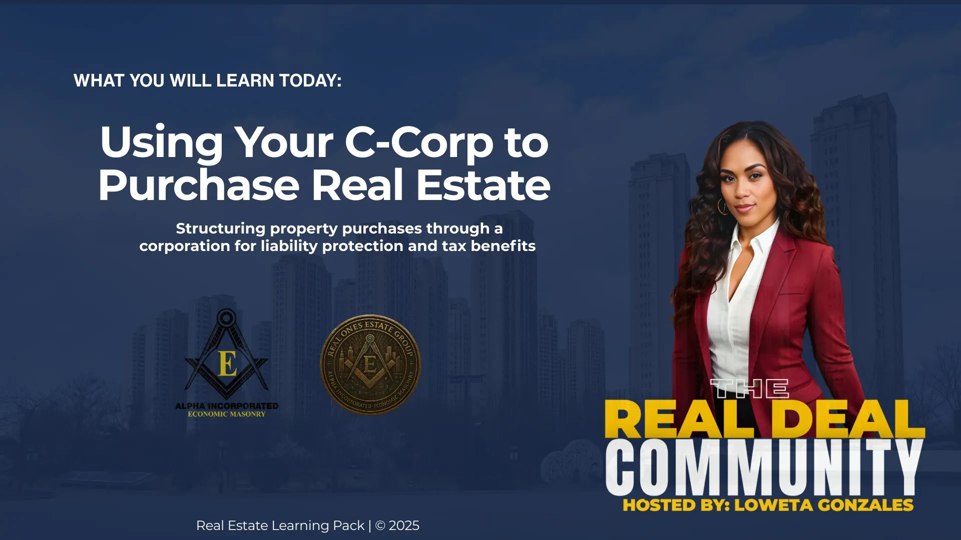 Using Your C-Corp to Purchase Real Estate lesson poster