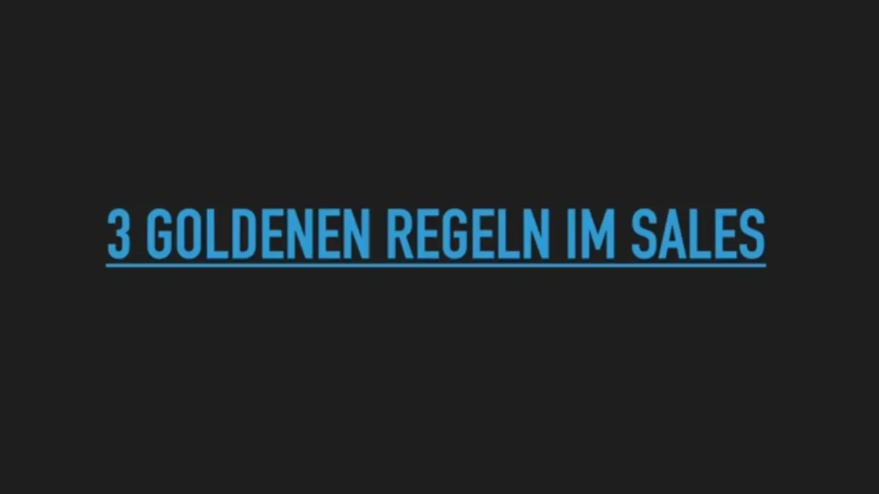 Die 3 goldenen Regeln im Sales lesson poster