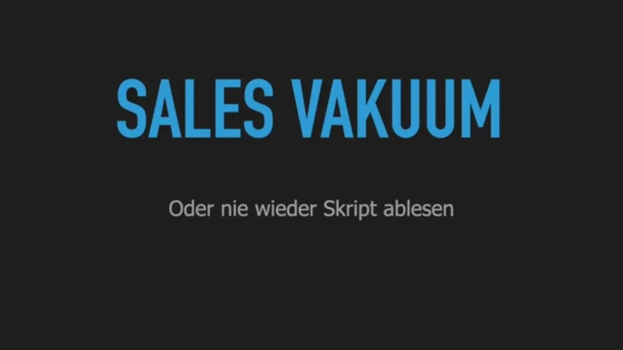 Sales Vakuum lesson poster