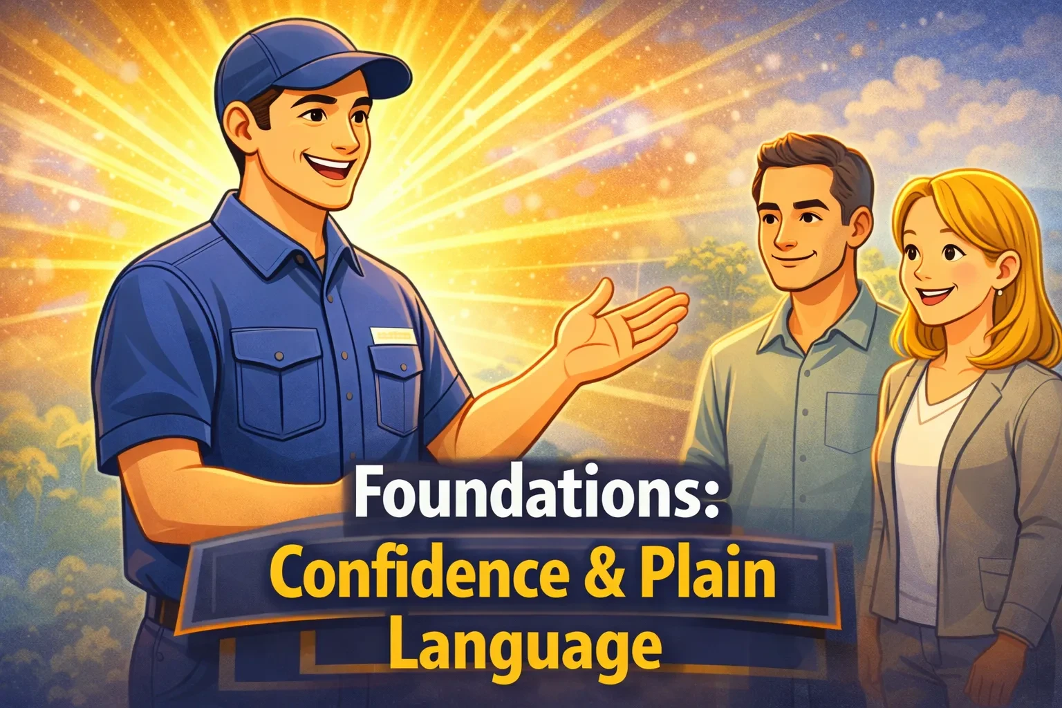 Week 1 — Foundations: Confidence + Plain Language lesson poster
