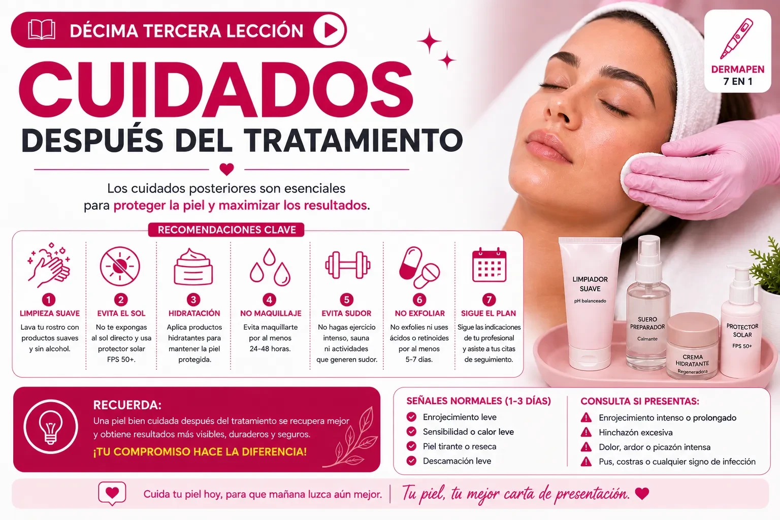 Cuidados después del tratamiento lesson poster
