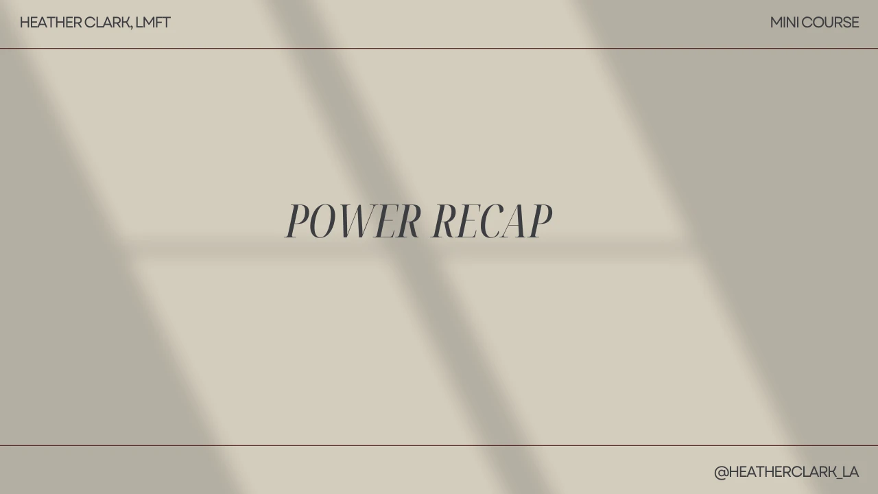 POWER RECAP lesson poster