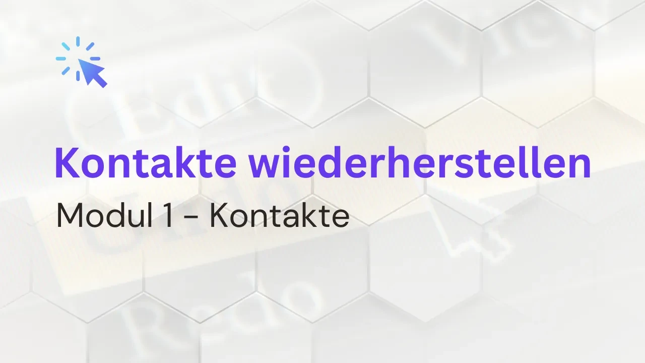 1.12 Kontakte wiederherstellen lesson poster