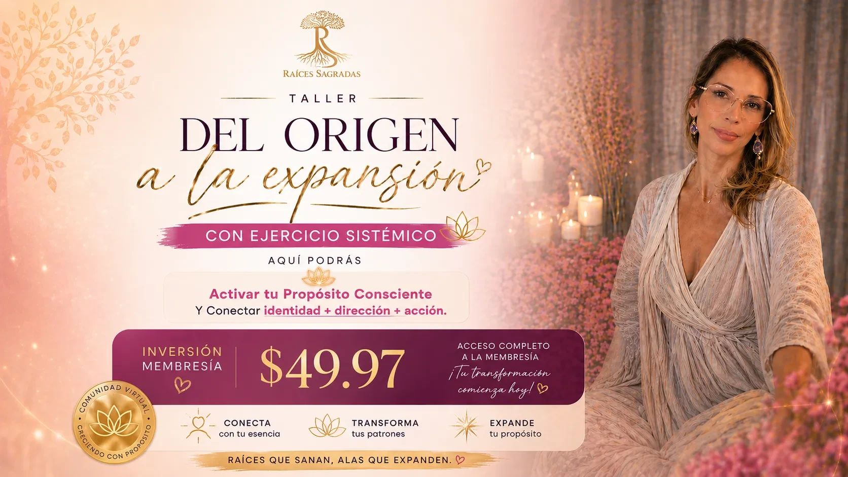 Taller "Del Origen a la Expansión" lesson poster